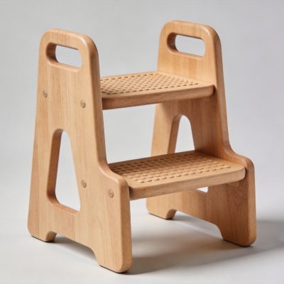 Wooden Kids Step Stool With Handles